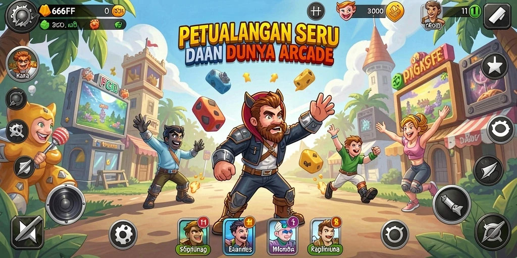 Tampilan gameplay seru dari game Arcade 666FF.