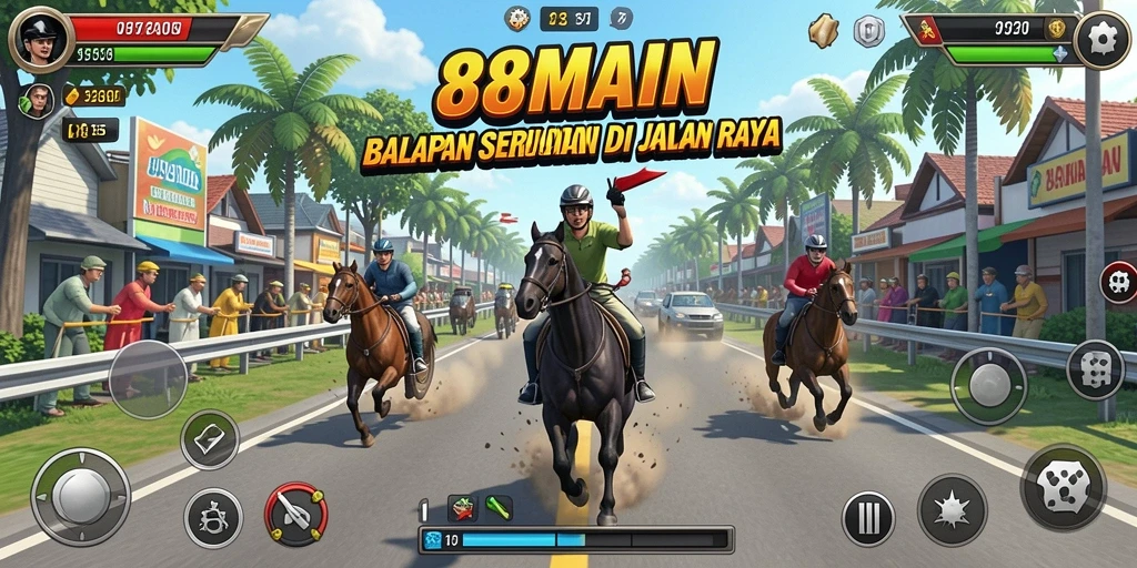 Gameplay seru dalam balapan mobil di 88MAIN.
