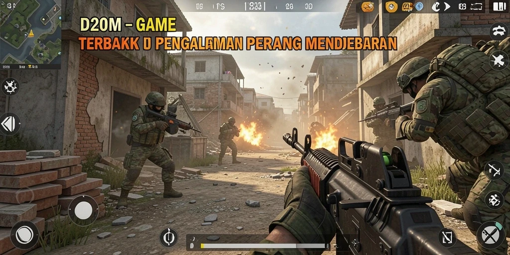 Tampilan gameplay D200M yang mendebarkan dan penuh aksi FPS.