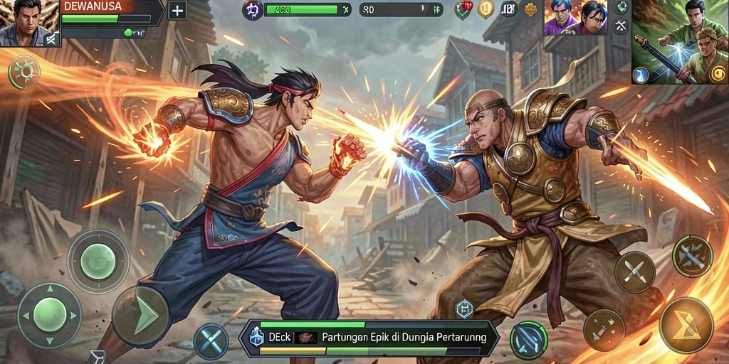 Screenshot menarik dari gameplay Fighting di DEWANUSA yang penuh aksi.