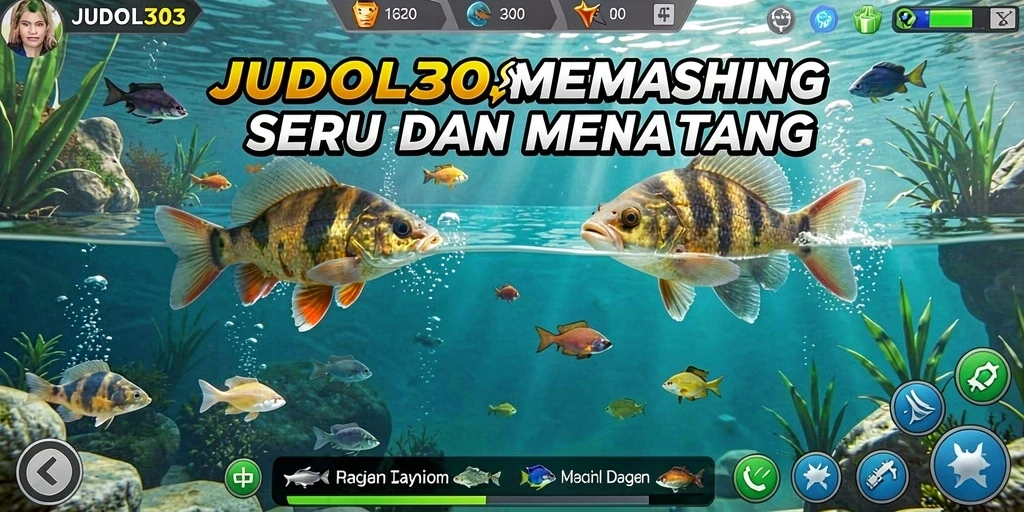 Tampilan gameplay seru dalam <strong>JUDOL303</strong> saat memancing di lautan.