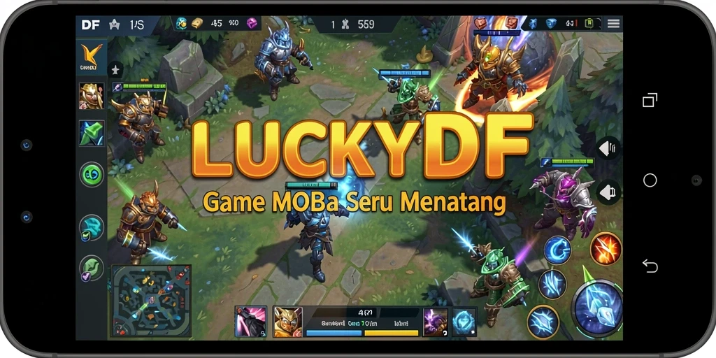 Tampilan gameplay seru di LUCKYDF dengan aksi hero yang menegangkan.
