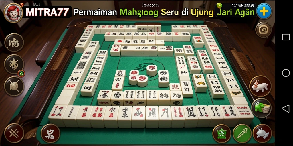 Tampilan gameplay Mahjong yang menarik dan interaktif di MITRA77.