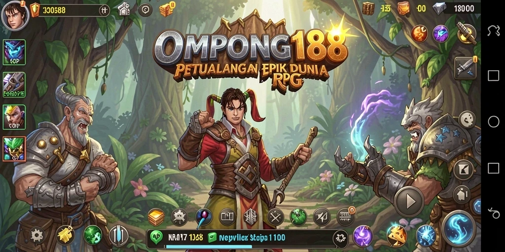 Tampilan gameplay OMPONG188 menampilkan petualangan seru dalam dunia RPG.