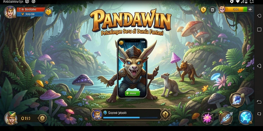Tangkapan layar menampilkan momen seru dalam petualangan di PANDAWIN.