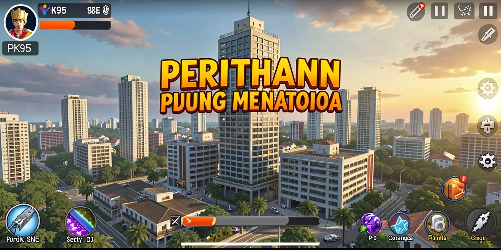 Tampilan gameplay menara yang menarik di PK95.