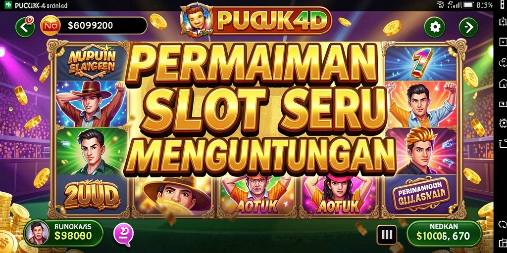 Tampilan gameplay utama PUCUK4D yang penuh warna dan menarik.