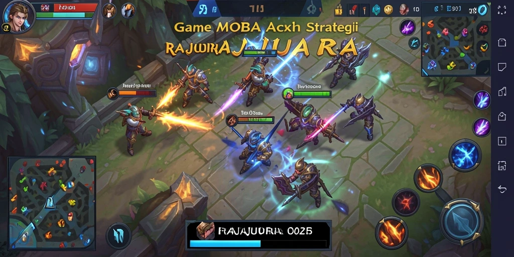 Screenshot dari gameplay MOBA RAJAJUARA dengan aksi seru.